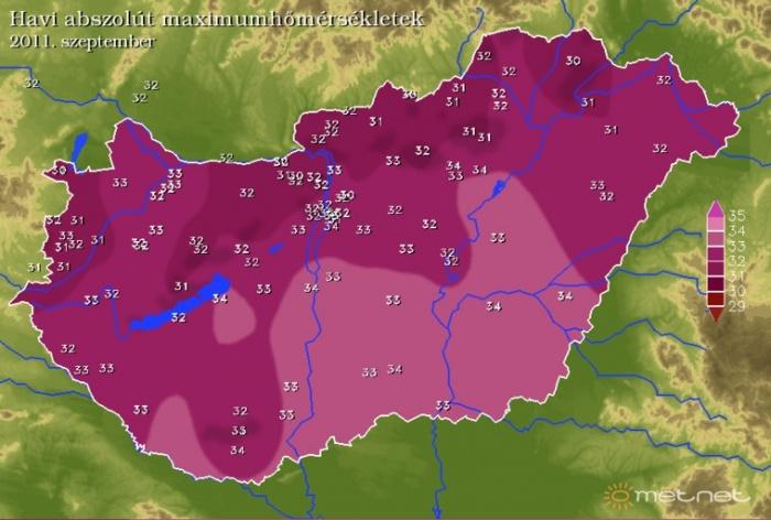 Szeptember legmagasabb hõmérséklete